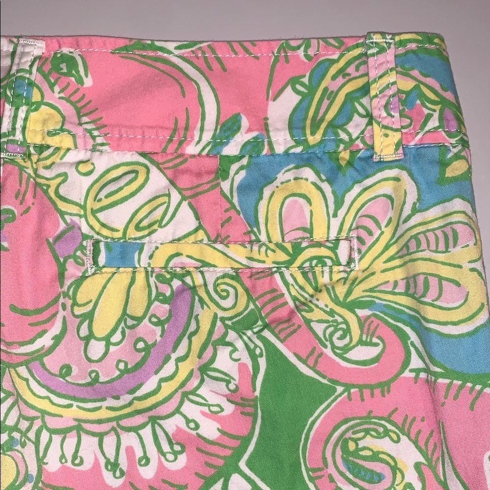 Lilly Pulitzer Chin Chin Callahan Flat Front Shorts Golf Pink Green Elephants 2 - Picture 7 of 9